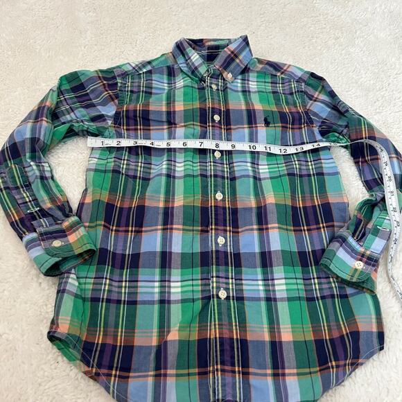 Ralph Lauren Boys Button Up Plaid‎ Shirt Colorful Multicolor Long Sleeve Sz 8, S - Picture 4 of 6
